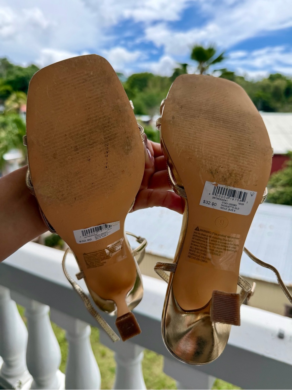 Windsor Nicolette Gold Strappy Heels – Size 9 - Picture 5 of 8